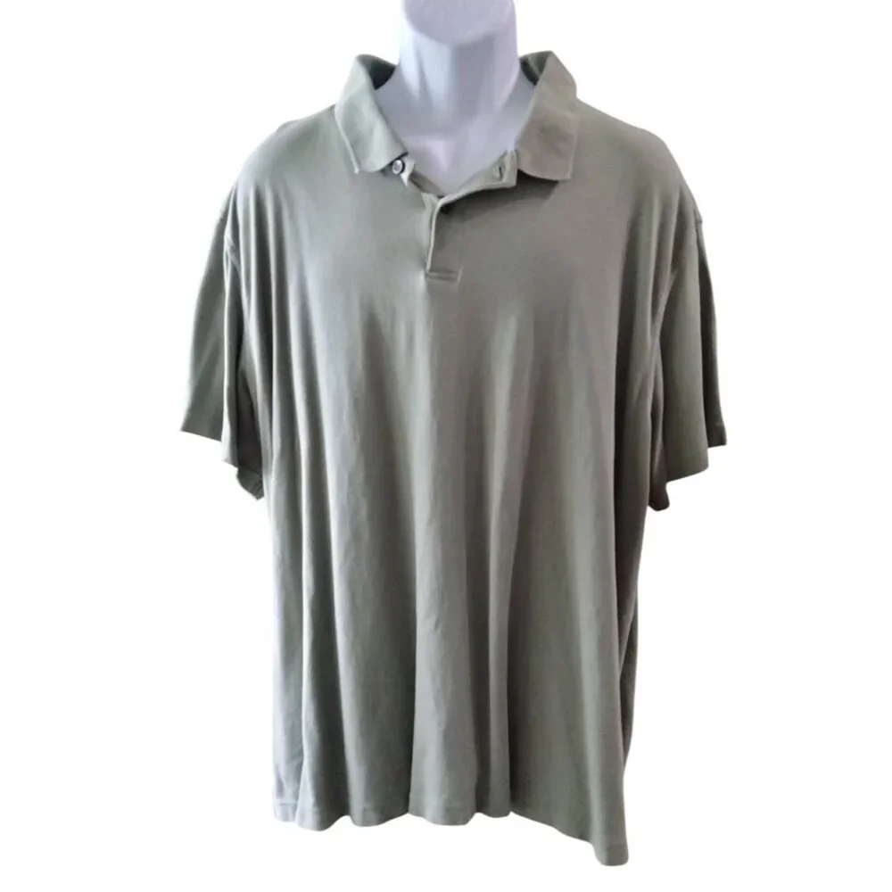 Tasso Elba Mens Size XXXL Polo Shirt Olive Casual Outfit Versatile Style - Picture 2 of 8